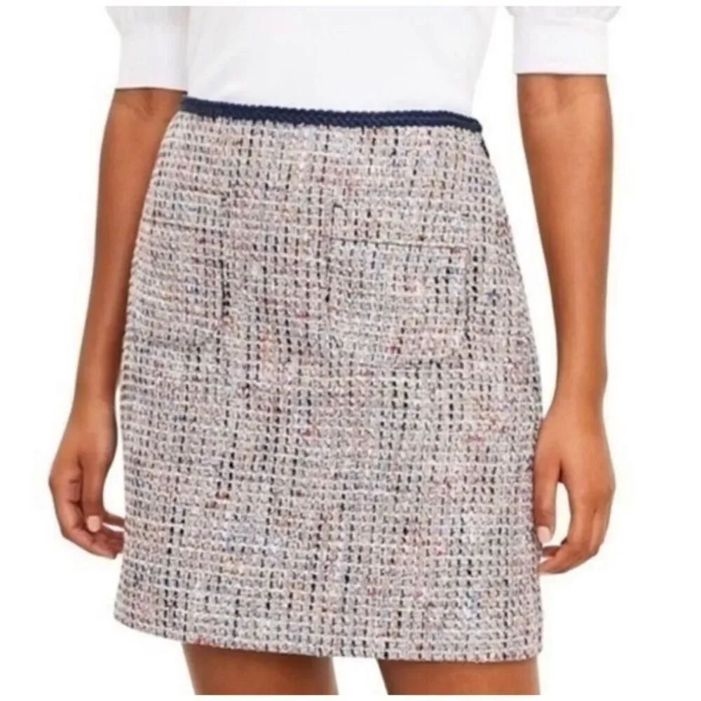 LOFT Multicolor Tweed Skirt Size 8